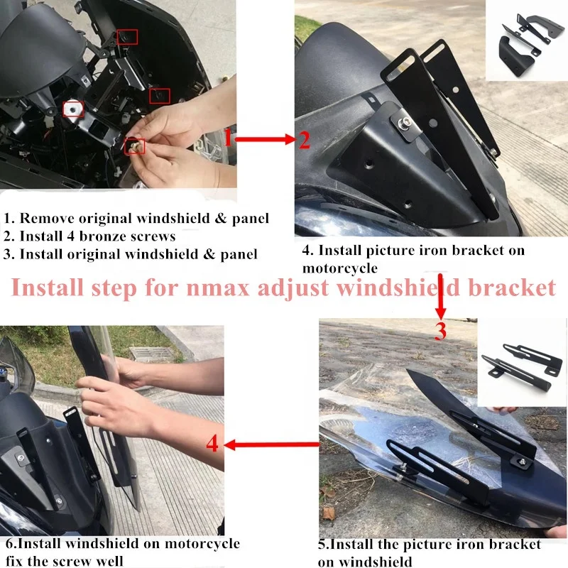  Модифицированный мотоцикл nmax155 алюминиевый сплав Ветер кронштейн применимо к Регулируемый ветер ветровом стекле