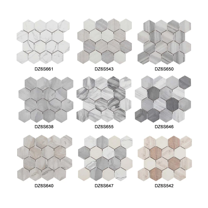 Mosaic Wall Tiles for Kitchen Bathroom Backsplash Hexagon Ceramic Mosaic Tiles Carrara Floor White Natural Marble Hexagon Mosaic