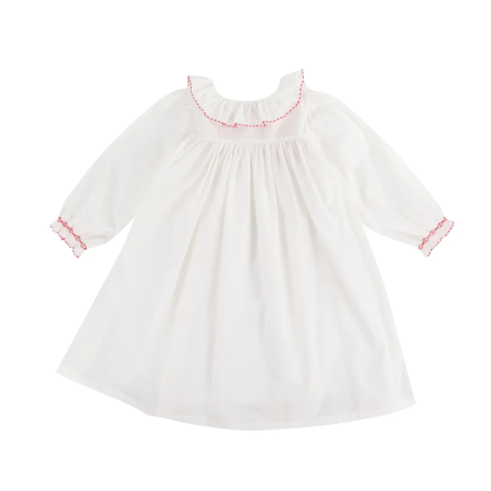 New Valentine 2024 Wholesale Girl Smocked Dress For Girl Hight Quality Princess Soft Children Clothes Pajamas Customization