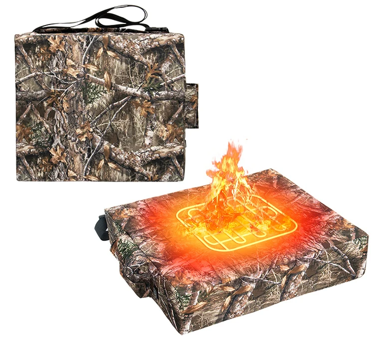Smart 5V USB Battery electric Powered Waterproof Heated Seat Cushion for Outdoor Picnic and Hunting Carbon Fiber Heating Element