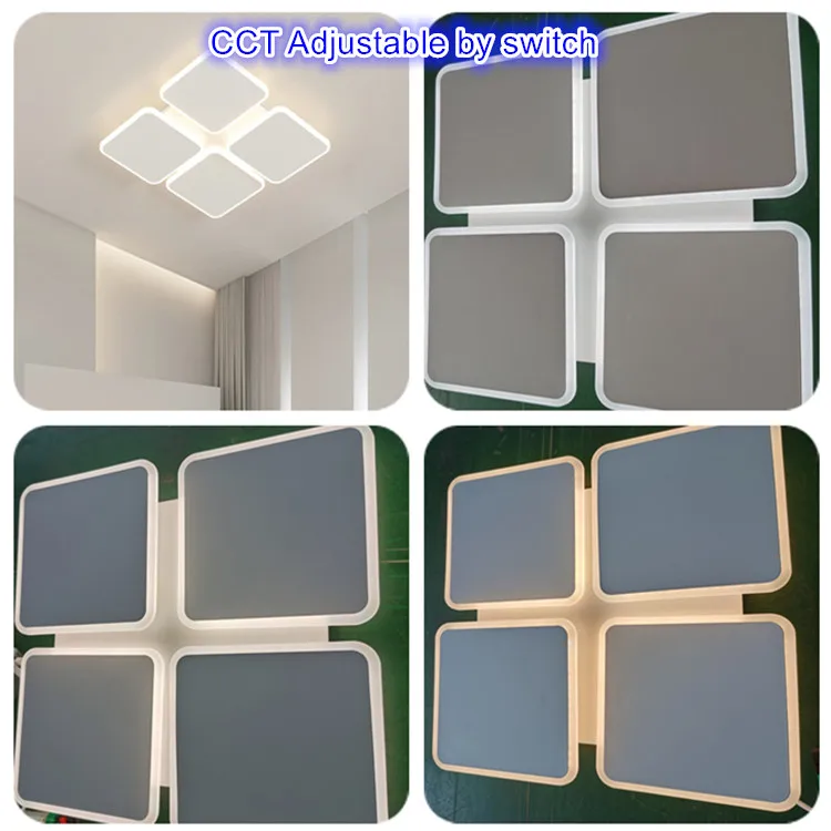 Newest factory hot sale square rings CE RoHS surface mounted CCT adjustable by switch 60W LED flat ceiling light