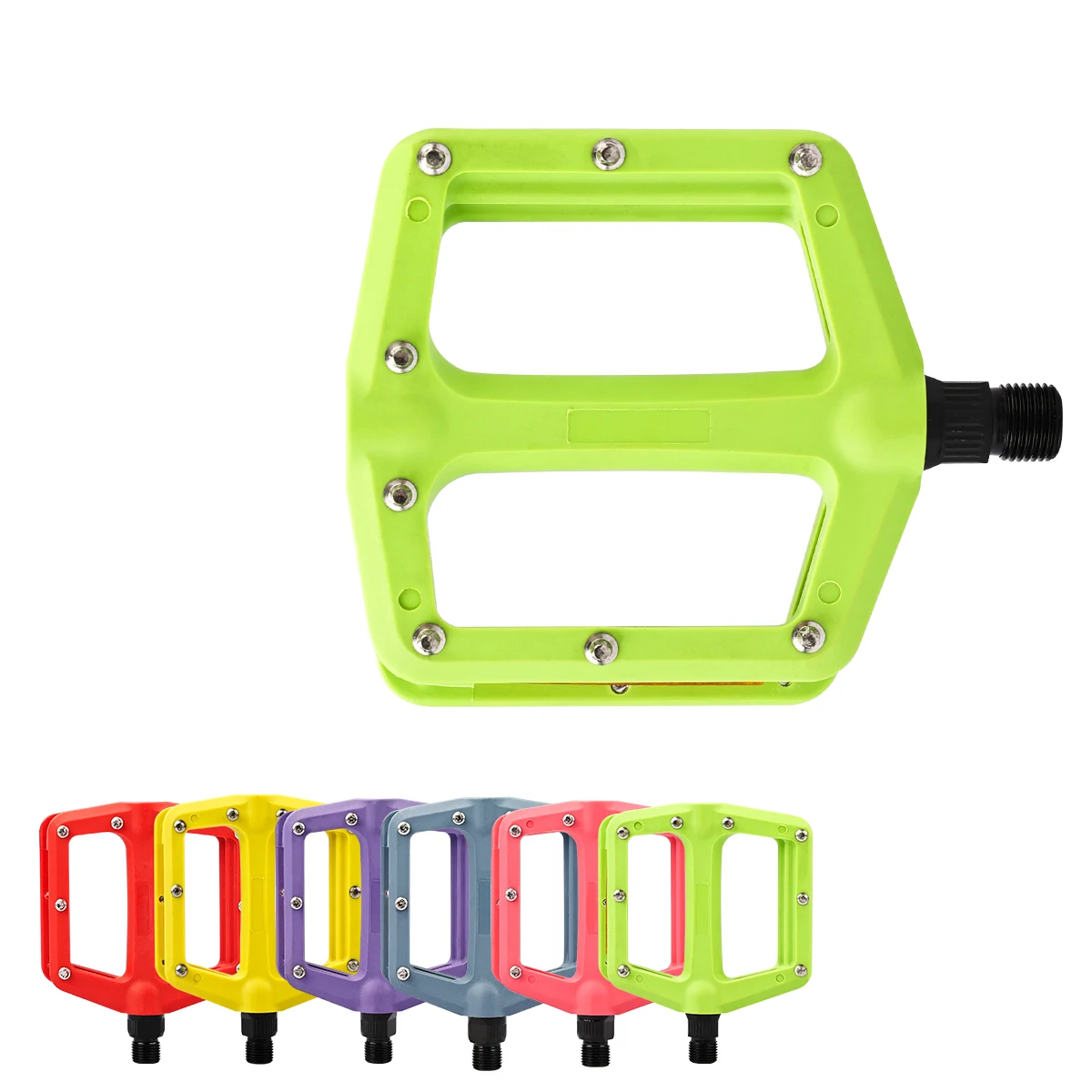 Mountain Bike Pedal Nylon Fiber Non-Slip 9/16 or 1/2 Inch wide Bicycle Platform Flat Pedals DU188X