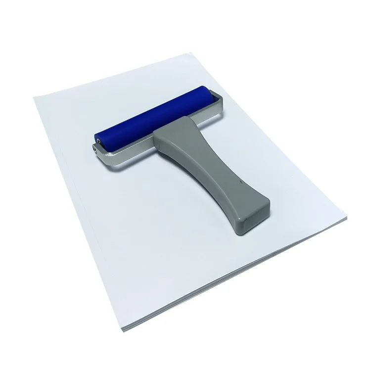 Plastic Handle Blue Manual Cleanroom Silicone Roller Cleaning Reusable Manual Silicone Rubber Sticky Roller