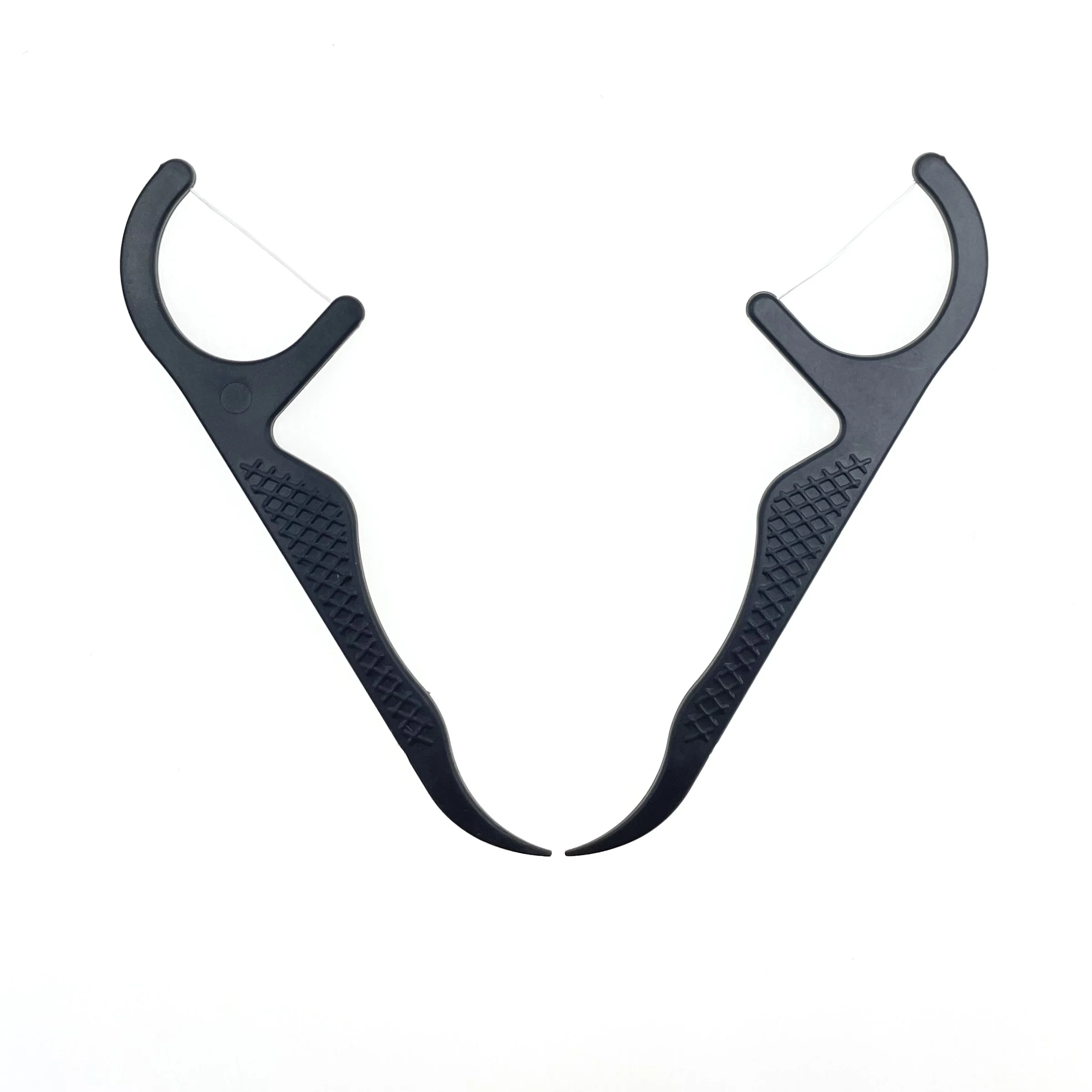 Biodegradable Tooth Cleaner Plastic Angled Toothpick Teeth Flossing Bulk Flat Dental Floss Stick Picks