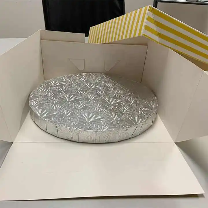 Large Cake Drum Board Embossed Aluminum Foil Silver Cake Boards