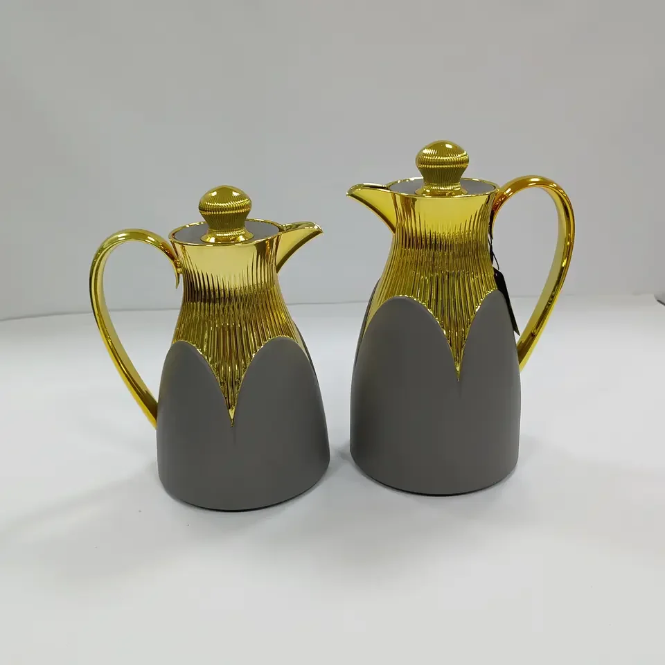 Hot selling ABS PU + Stainless Steel gold plating decor coffee pot Bar Hotel Restaurant Home 1000,ml vacuum flasks coffee pot