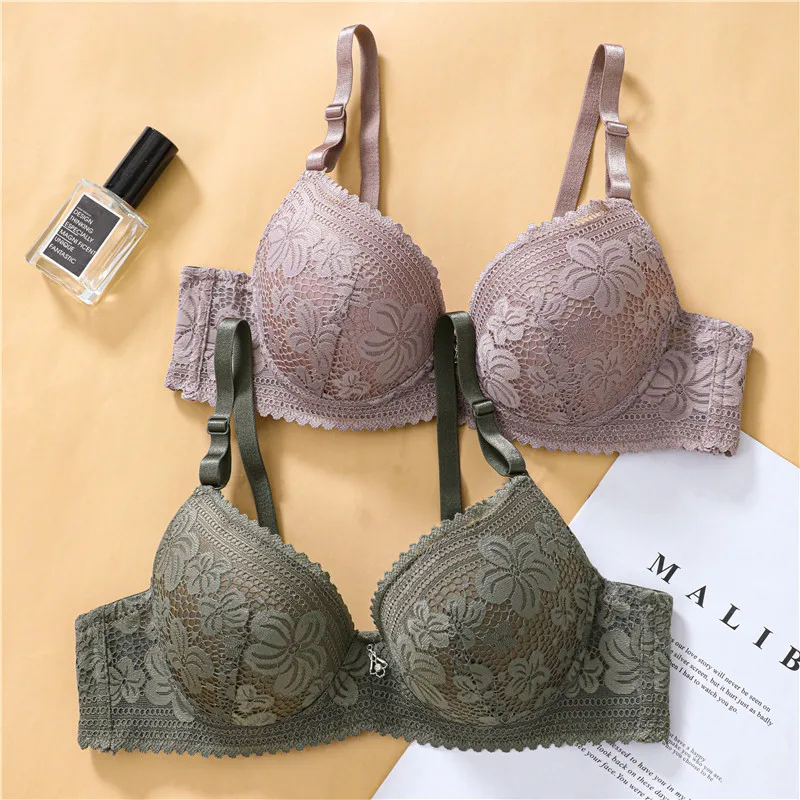 Wholesale Daily Comfort Wireless Support Bra Beautiful Lace Embroidery High Quality Cotton Bra For Women
