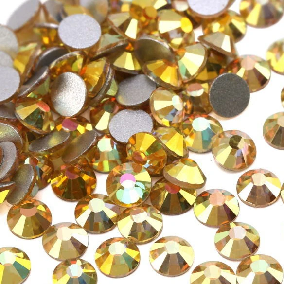 Wholesale SS4-SS30 Light Siam AB Nail Art Flatback Rhinestone Glass Crystal Glitter Glue On Non Hotfix Rhinestones