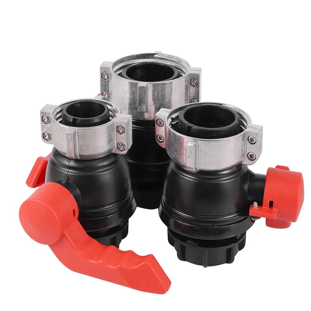 IBC Fittings Tank Adapter 62/75/ 80mm Coarse to Outlet 60mm Coarse Thread IBC Tote Ball Valve