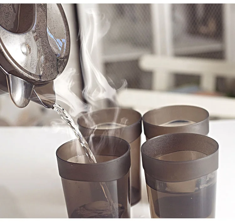 food grade water pots kettles 2.3L plastic cooler water jug Plastic Water Pitcher set with 4 cups