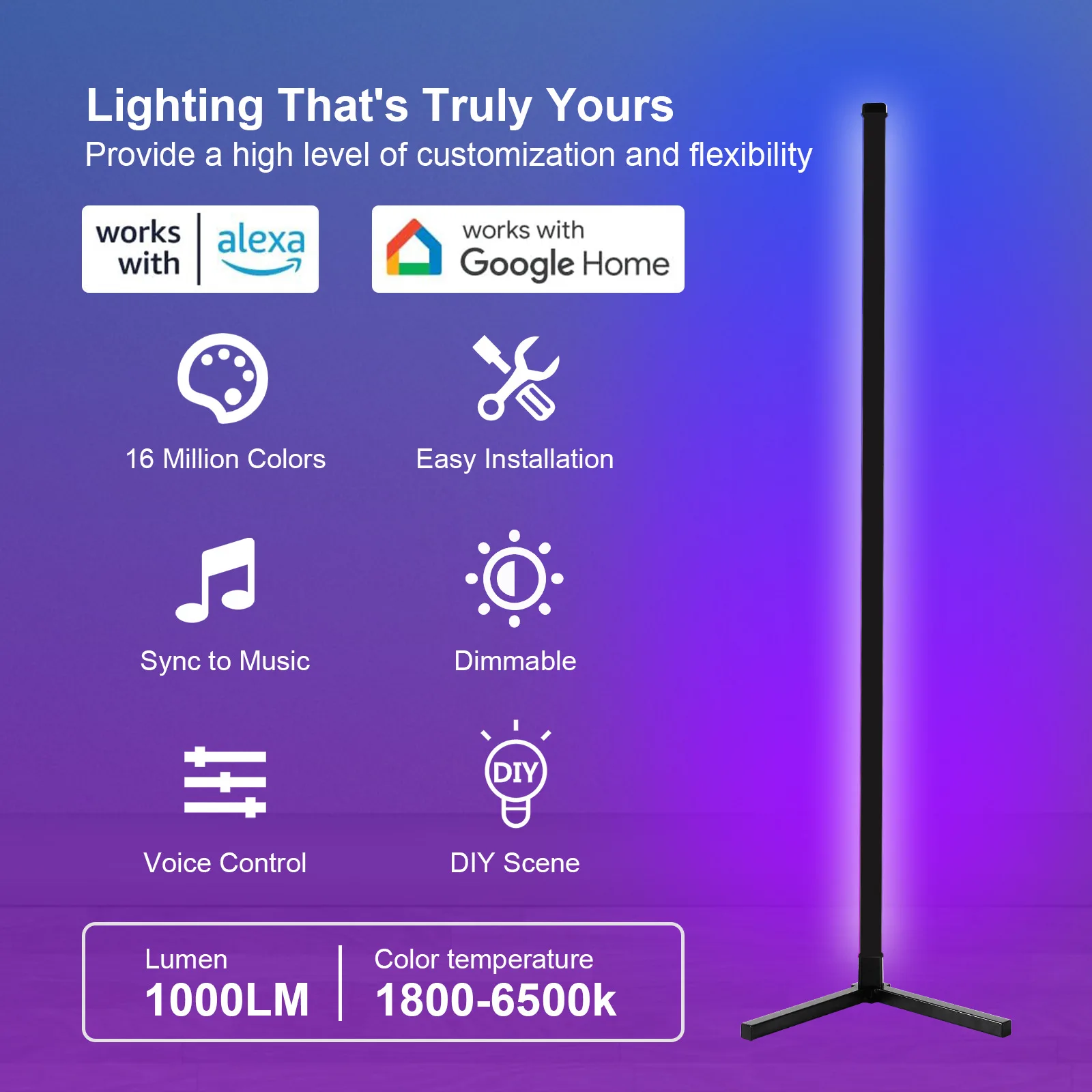RGB IC светодиодный напольный светильник с USB-питанием от пульта дистанционного управления синхронизацией музыки меняющий цвет