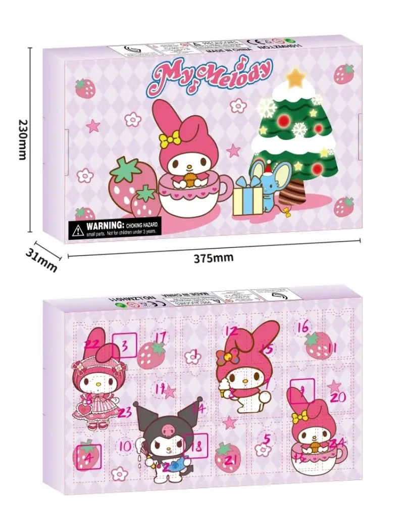 SS Hot Selling Xmas Advent Calendar Pokemoend Sanrion Figure Ornaments Blind Box Figure Toy Car Cake Christmas DIY Accessories