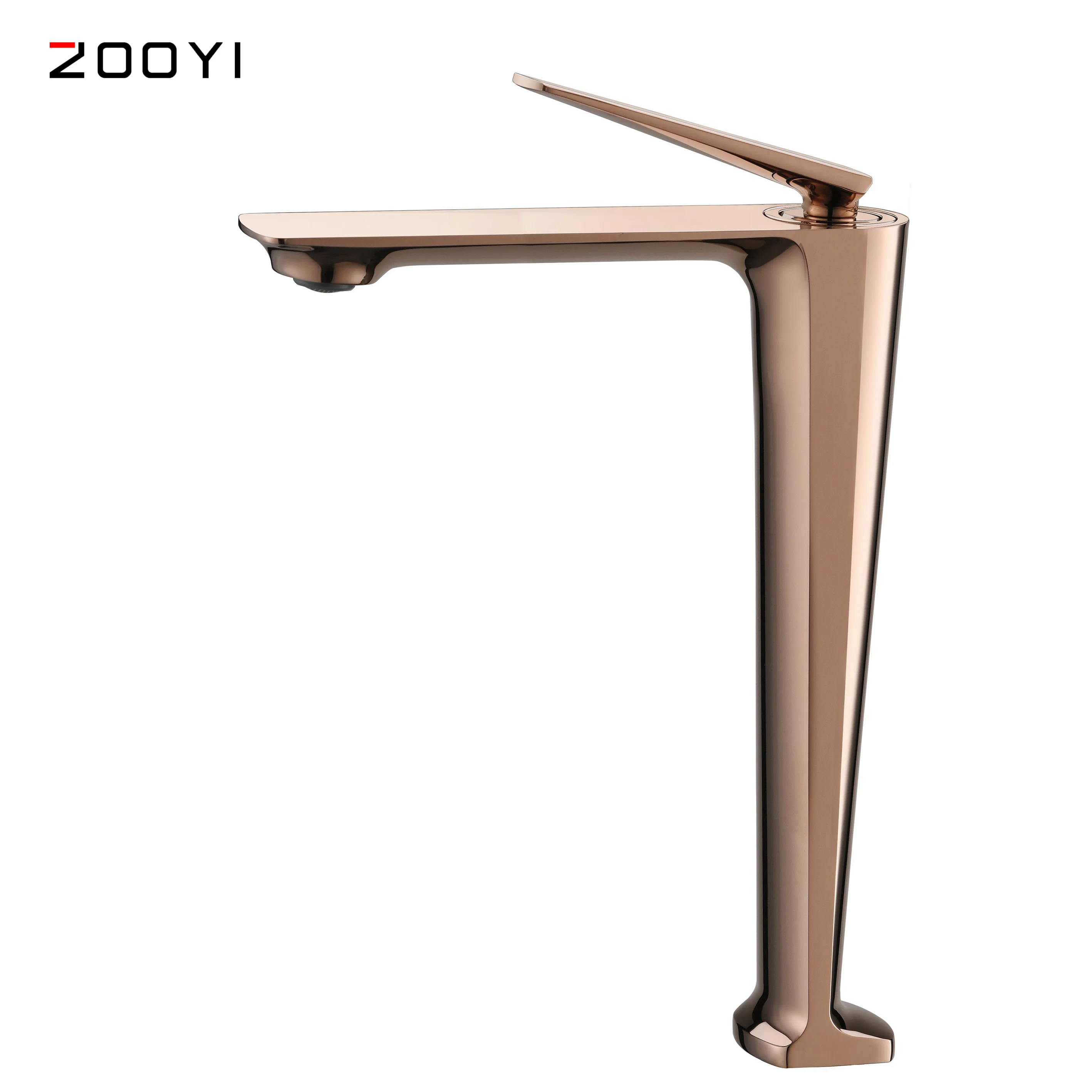 
ZOOYI Factory direct Chrome face square hot and cold Brass wash bathroom basin faucet 