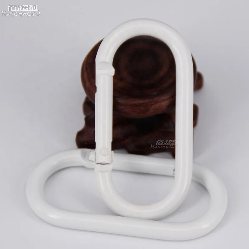 baichao 7# white triangle Aluminum alloy Logo can be customized  spring hook carabiner