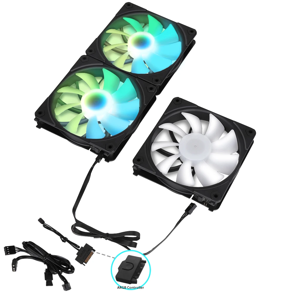 SAMA 12cm fluid bearing silent 12v motherboard computer fun cooler PC lighting cooling fan set for computer case