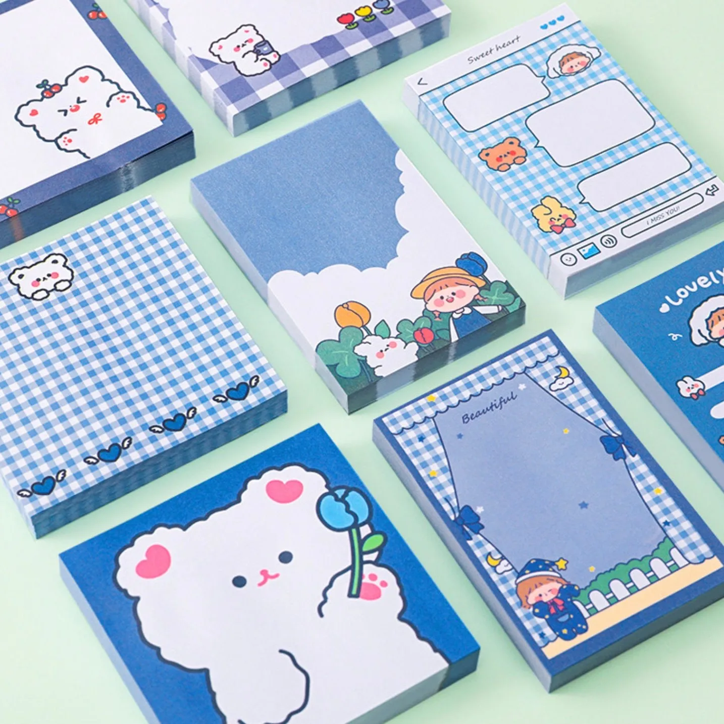 Note Pads Custom Logo Cute Memo Pad Notepad Mini Stationery Items Daily Planner Gradient Customer Sticky Notes