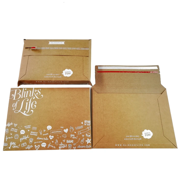 
Custom Kraft Eco friendly Cardboard Envelope Rigid Mailer 