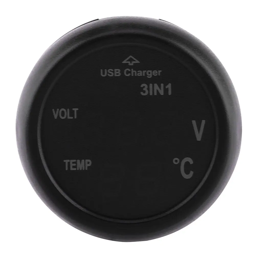 Red Blue LED 3 in 1 USB Car Voltmeter Adapter Car Truck Marine 3 in1 Dual LED Digital Display Voltmeter USB Charger