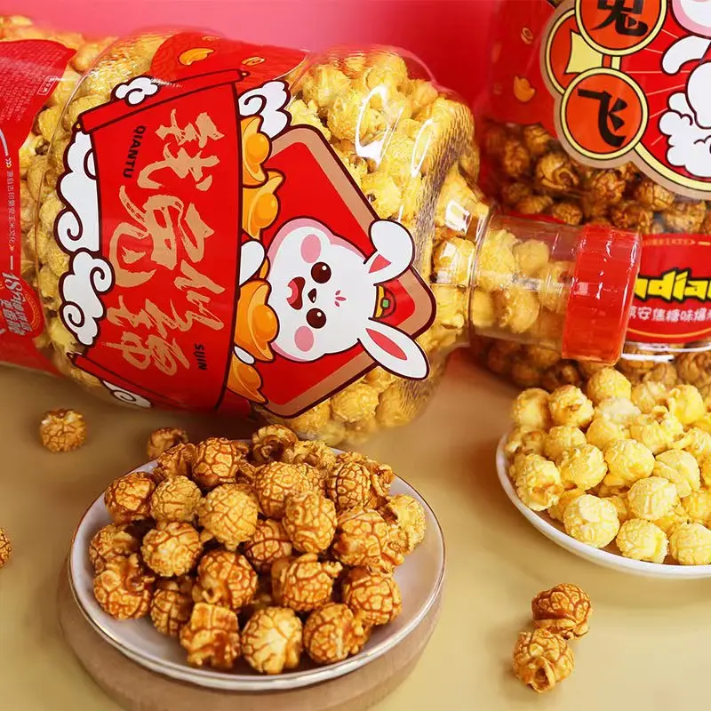 A large volume of exquisite bottles snack  popcorn from chinese snack factory