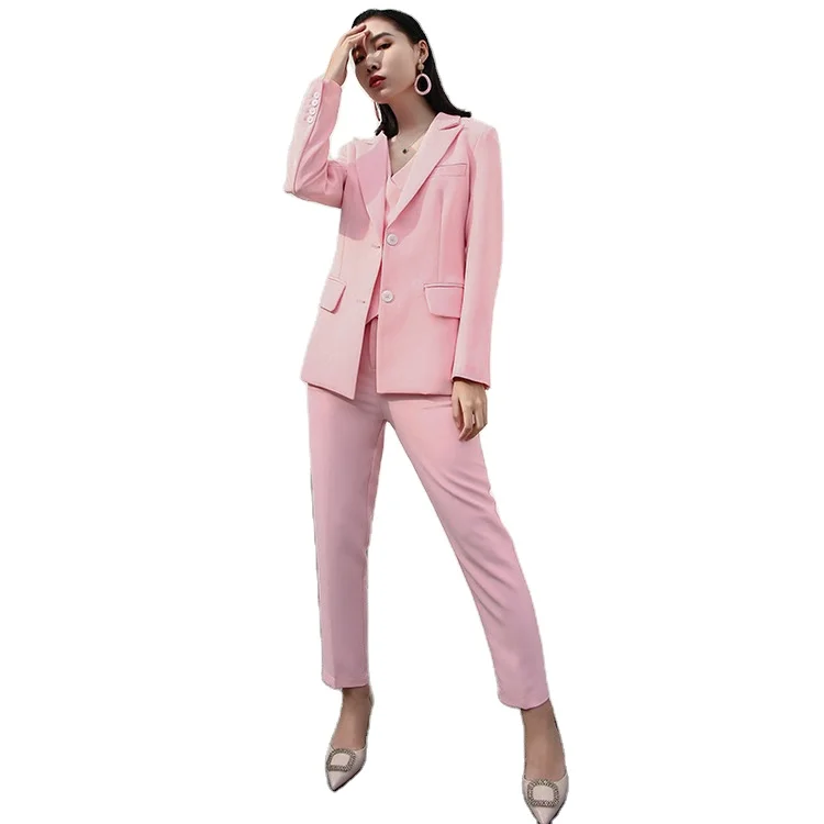Hot Sale Women 3 Pieces Business Suit Fashion Casual Blazer Suit Sets Slim Fit Blazer Set for Women