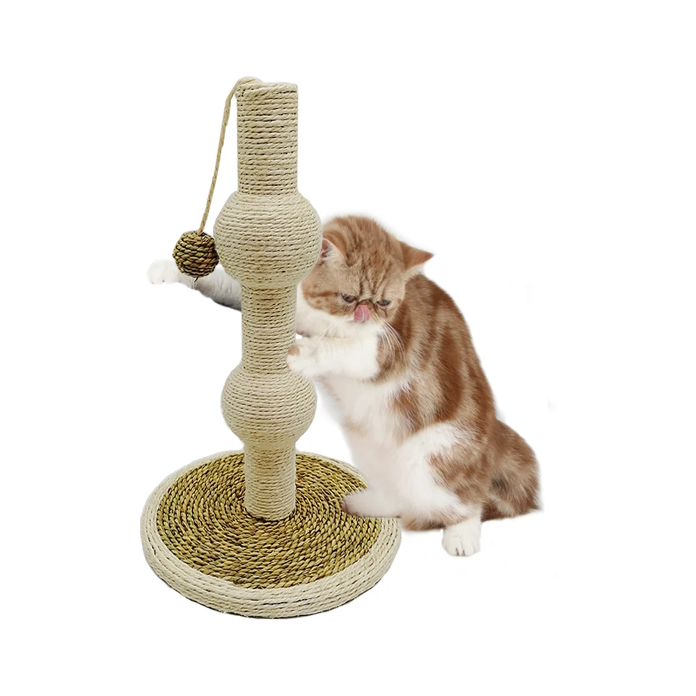 Cat Claw Scratching Sisal Post Tall for Kittens and Cats with toy ball