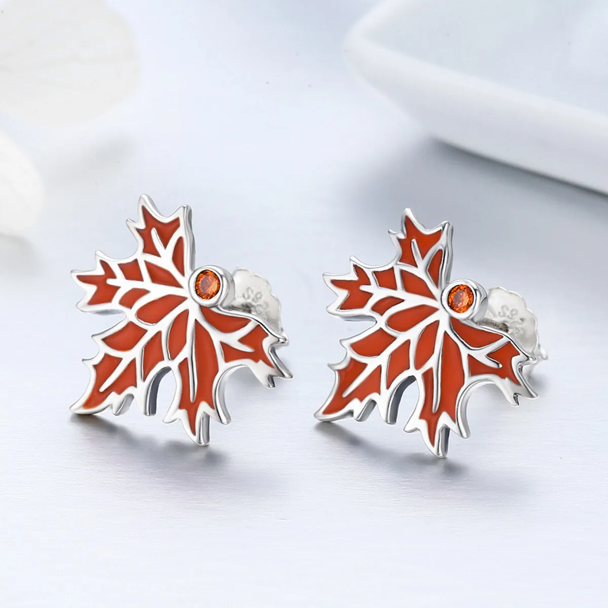 
Dropshipping Newest toronto maple leafs Style 925 Silver leaf earrings 