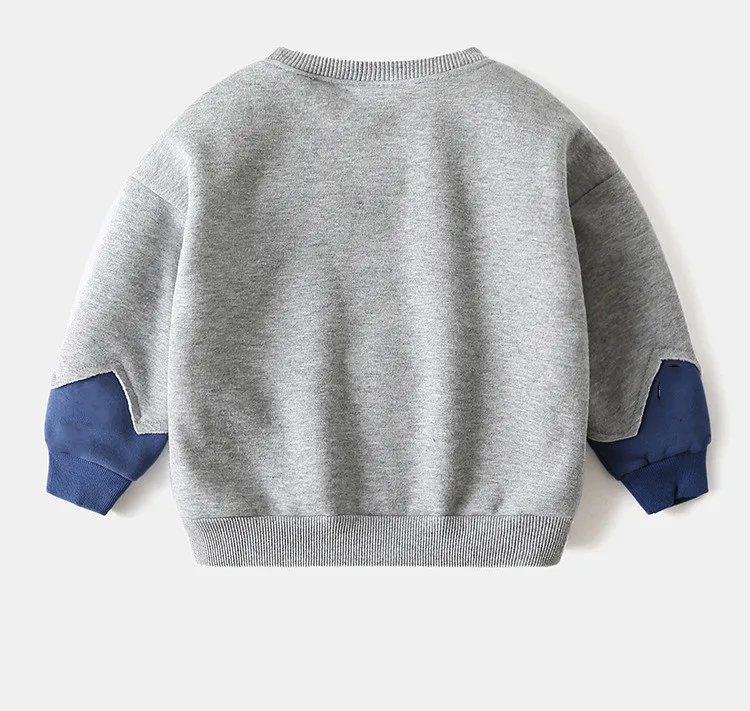 Толстая теплая флисовая толстовка в стиле пэчворк с рукавами для маленьких мальчиков детская толстовка с круглым вырезом из 100% полиэстера Детская осенняя одежда