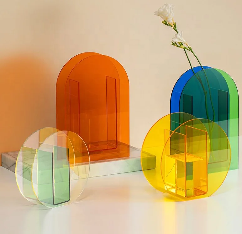 Декоративная акриловая настольная квадратная ваза