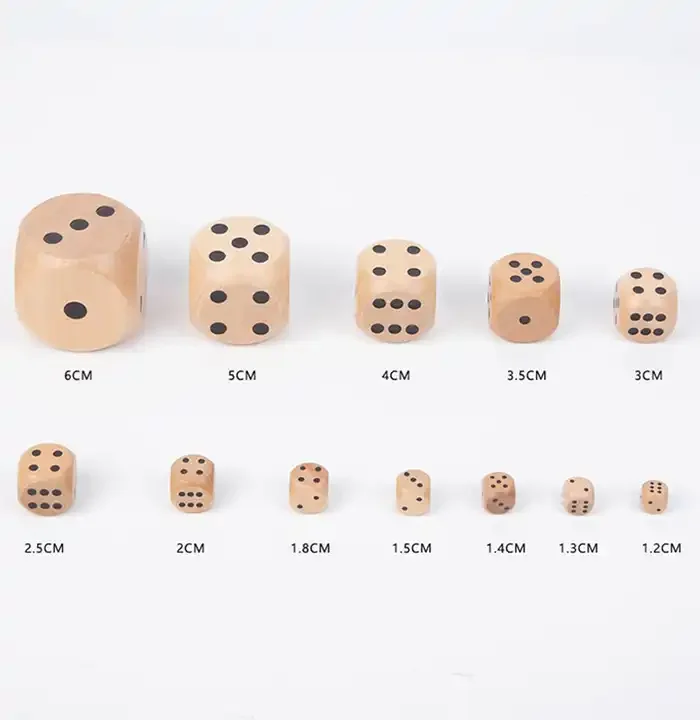 Manufacturer all size solid wood Game Dice Set Customize High Quality diy unfinished rounded corners wooden dice for board games