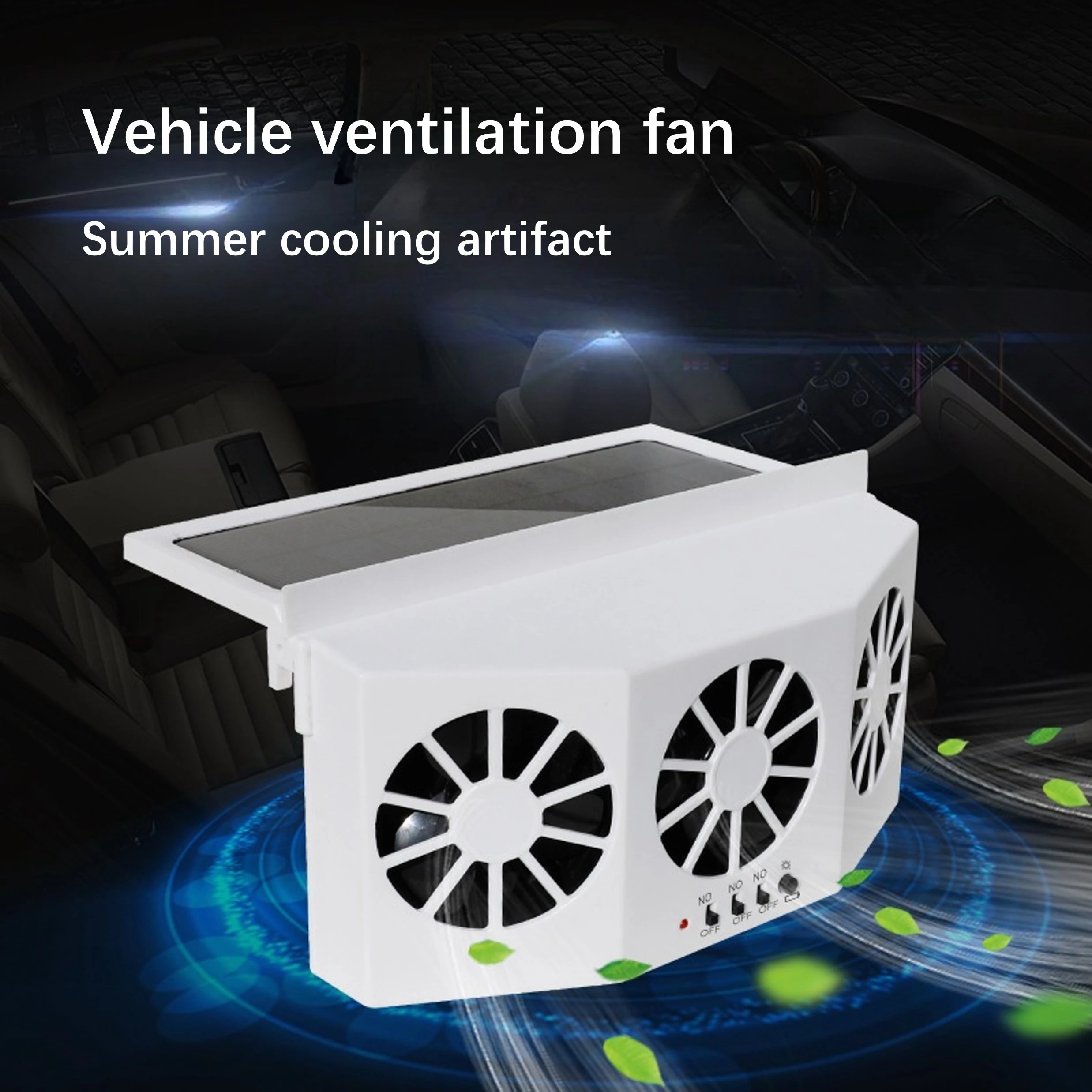 Fan Car Solar Ventilation Window Exhaust Powered Fans Auto Cooler Vent Cool Heat Vehicle Backseat Conditioner Air For