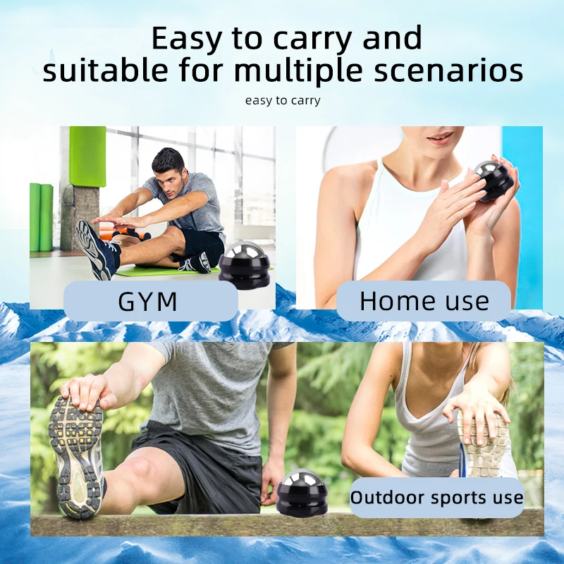 2024 Frozen Stainless Steel Massage Ball Body Muscle Relax Roller Ice Hockey 360 Rolling Massager Face Knee Foot Cold Therapy
