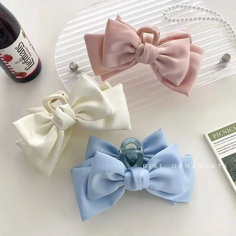 Wholesale New Elegant Bow Tie Design Fabric Plastic Hair Claw Hair Shark Clips Hair Accessory for Girls