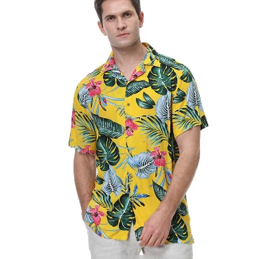 2022 New Summer Hawaiian Shirt Casual Beach Shirts Custom  Design Shirt for Men