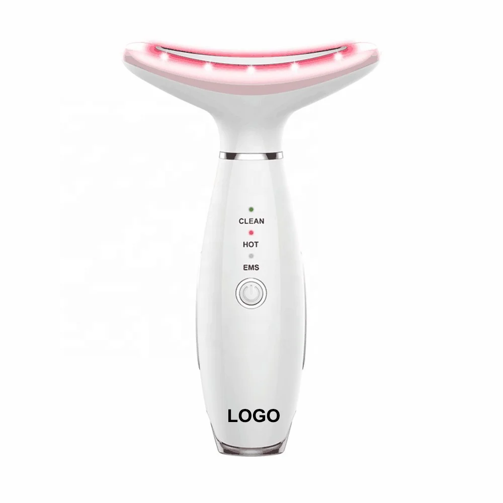 Wholesale EMS Facial Massager Led Light Photon Therapy V Face Lift Up Massager Vibration V Face Lift Wrinkle Remover Massager