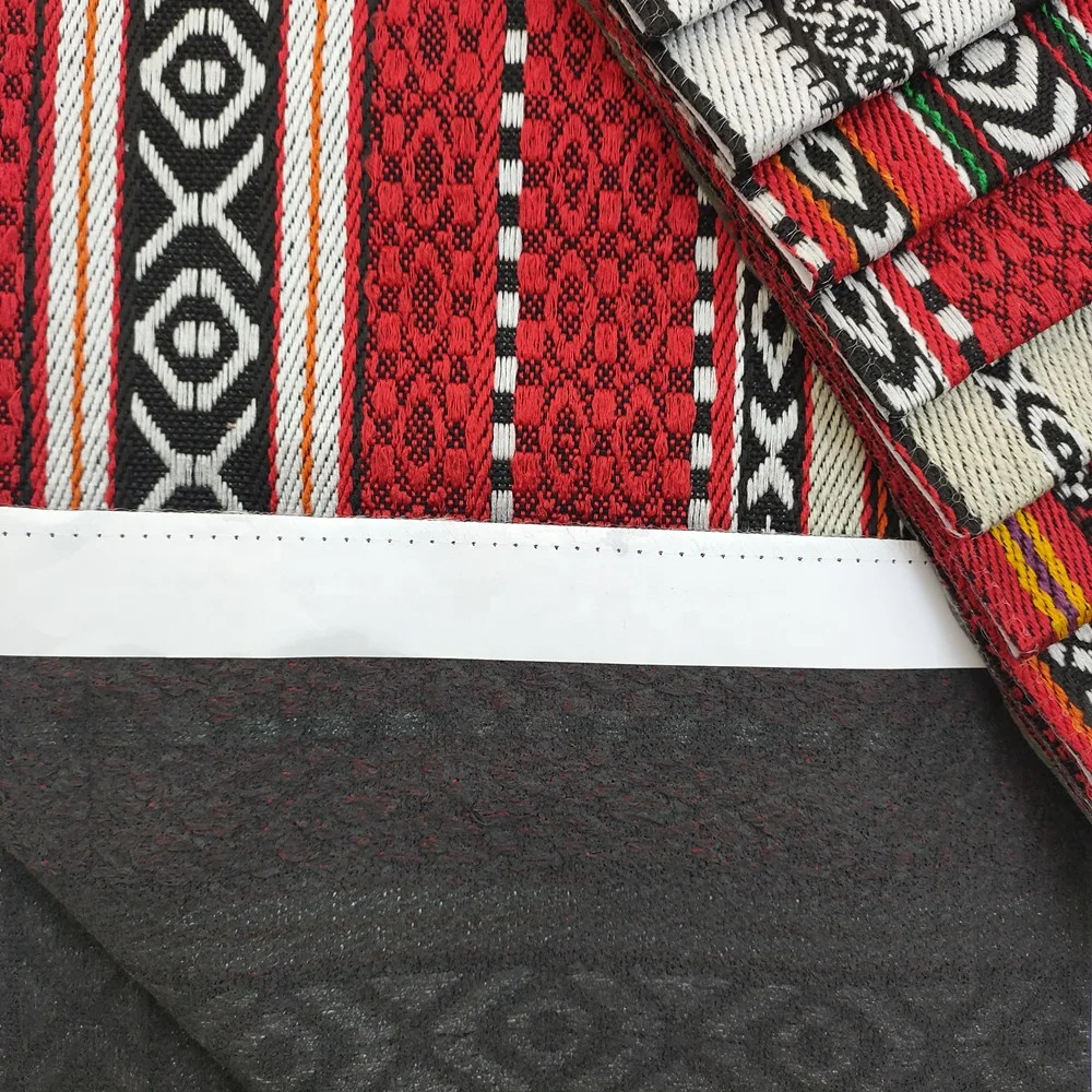 Hot selling modern ethnic characteristics 100% polyester arabic style jacquard sadu fabric for sofa furniture textile