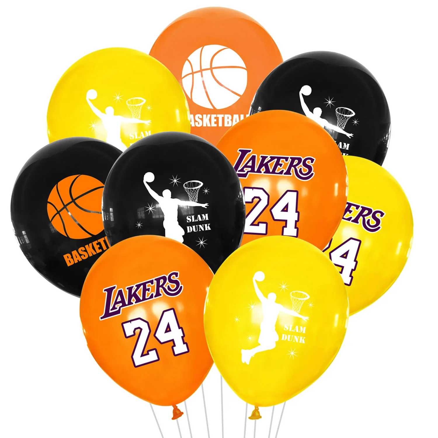 Basketball themed party decoration NBA basketball birthday balloon commemorating Kobe Bryant 24 party layout