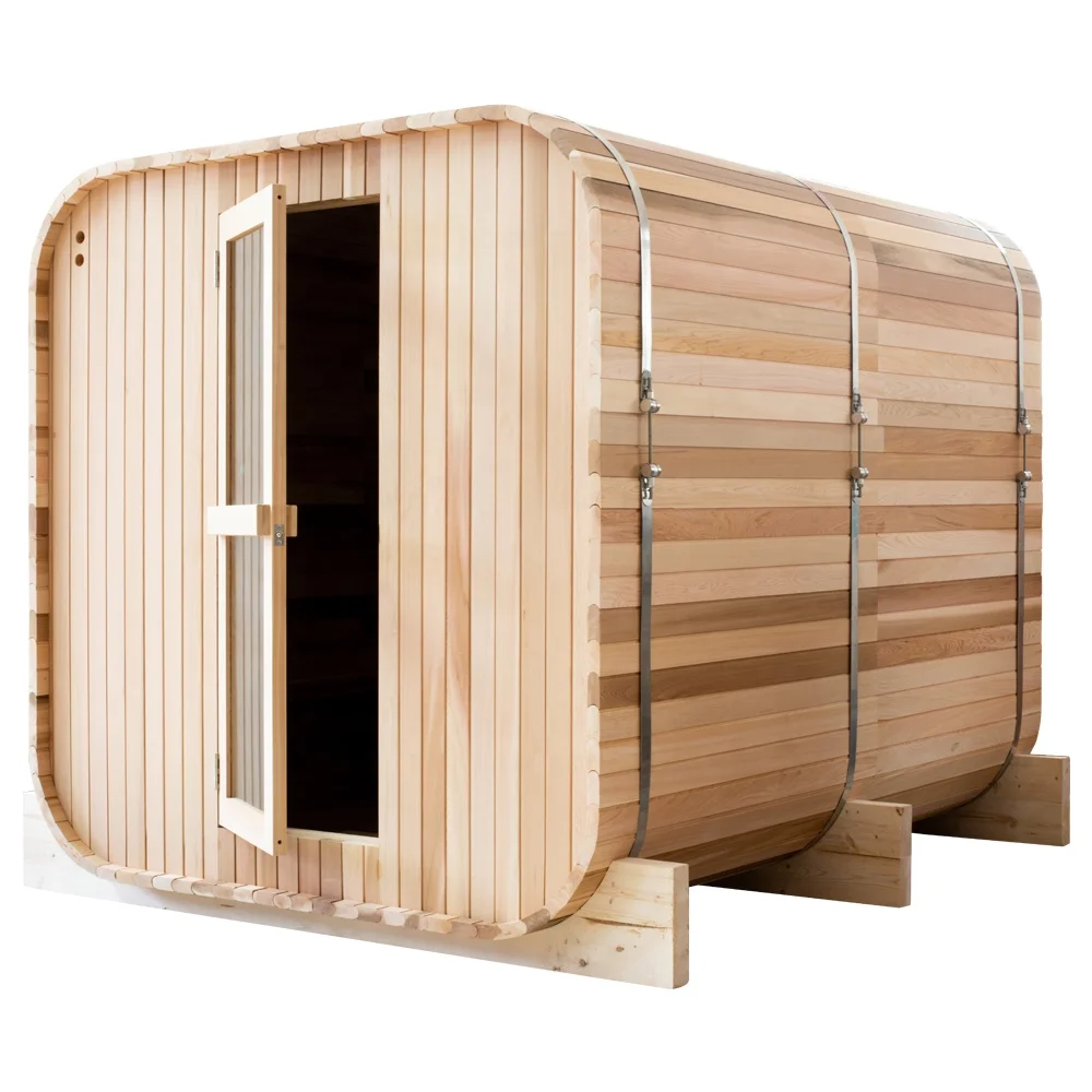 Alphasauna Great Price New Design Canadian Red cedar Outdoor Square Barrel Sauna