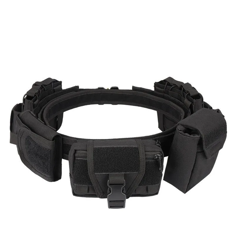 Utility Multi-Functional 4 Pouch Bag Nylon Detachable Outdoor Patrol Tactical Security Belt