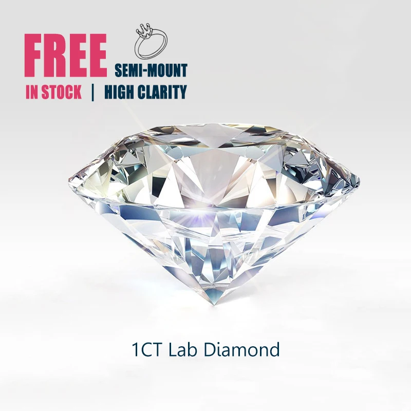 IGI GIA Certificate 0.5ct 1ct 1.5ct 2ct 3ct Wholesale Price Lab Created Diamond HPHT CVD Lab Grown Diamond