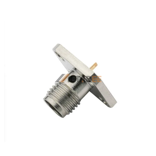 SMA Straight Jack Coaxial Connector Female Pin Panel Mount Four Hole Flange Epoxy Captivated 50 Ohm