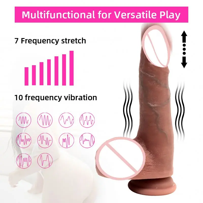 GYF Female Masturbation Machine Telescopic Heating Huge Penis Dick Realistic Dildo Vibrators Sex Toys For Women Masturbators