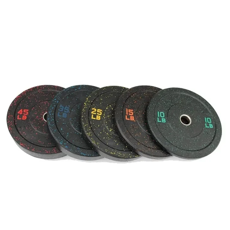 Deti commercial fitness equipment gym home  weight plates Cast Iron Barbell  Color Flecks Hi-temp Crumb Bumper Weight Plate