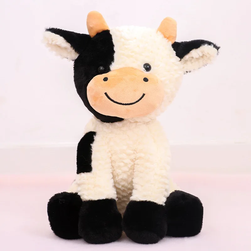 Cheap Stuffed Cow Doll Kawaii Cattle Toys Kids Wholesale Stuffed Soft Plush Farm Animal Plush Cow China online agent 1688  agent