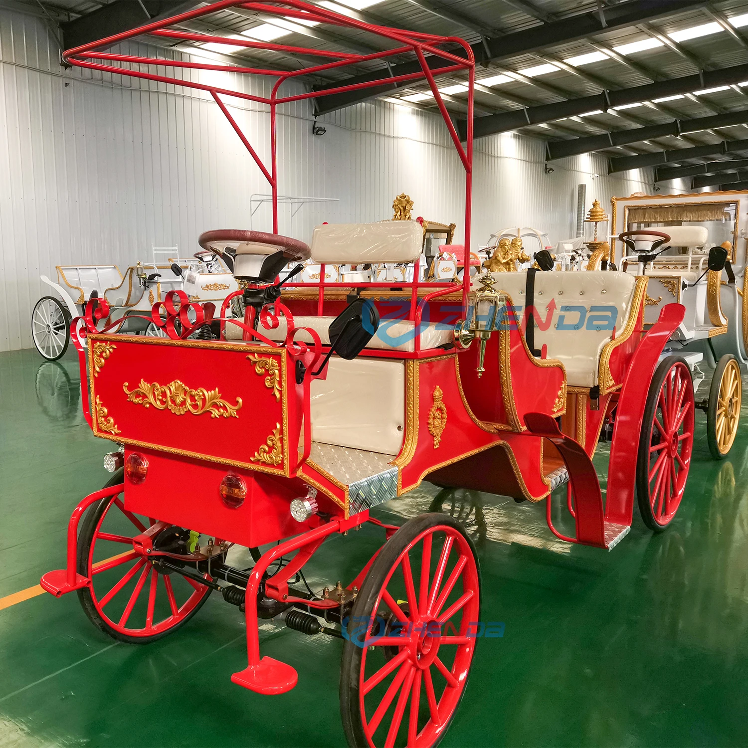 Limousine Elegant Wedding Electric Sightseeing Horse Carriage fairytale Victoria carriage