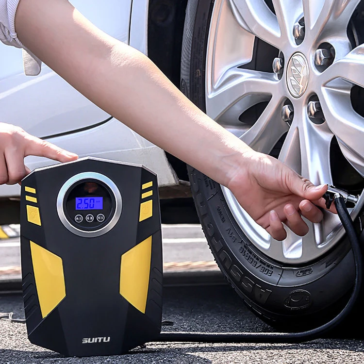 12 V Tire Inflator Pump Digital Automatic Stop Tire Inflator Gauge Preset Car Tyre Pump Air Compressor for Car Bike Motorcycles