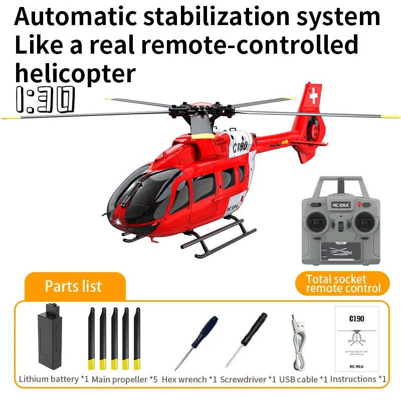 ERA C190 RC Plane H145 Scale Dual Brushless Direct Drive Motors 2.4G 6CH 6-Axis Optical Flow Localization Altitude RC Helicopter