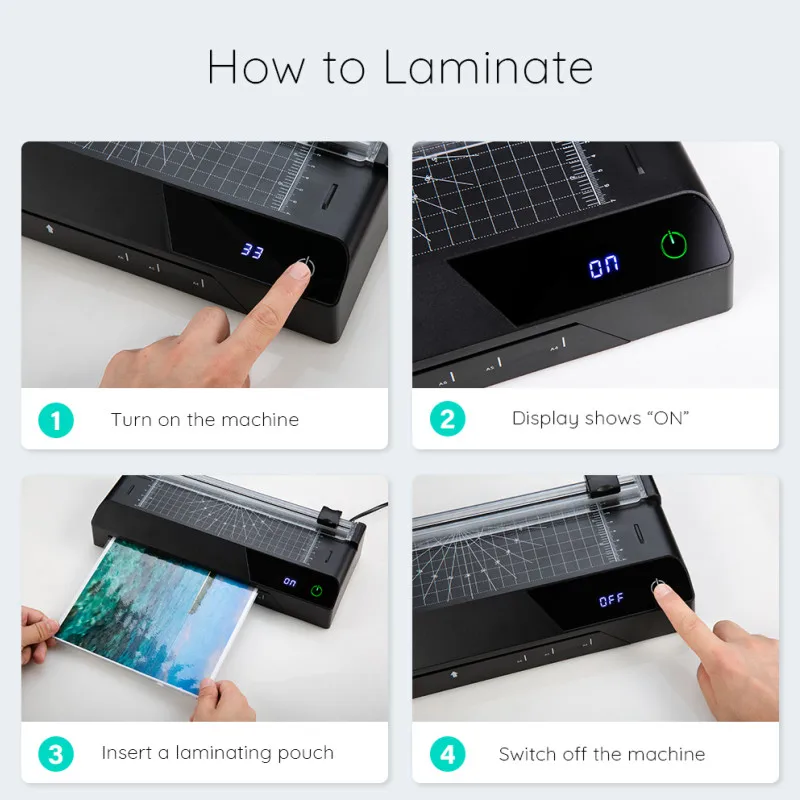 Multi Functional A4 Cold and Hot 9 Inch Automatic Laminating Laminator Machine with Cutting