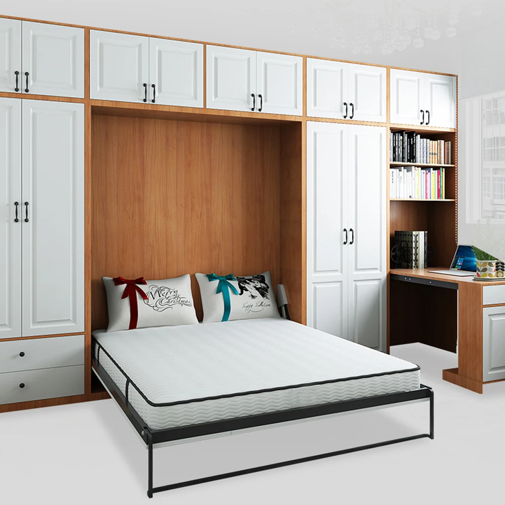 Современная многофункциональная Вертикальная Складная Скрытая настенная кровать подъемная с шкафом компьютерным столом угловой столик