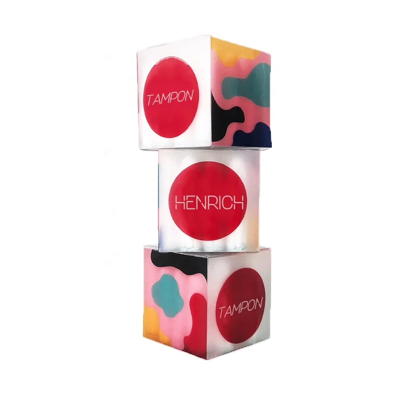 Adult private label organic cotton clean point tampons cylinder tampon box packaging