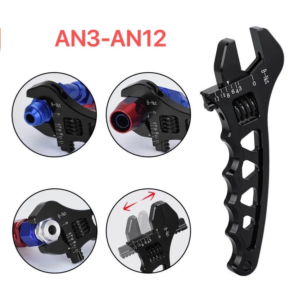 Factory CNC modified car wrench AN3-AN16 oil pipe wrench V-shaped adjustable wrench modified car accessories